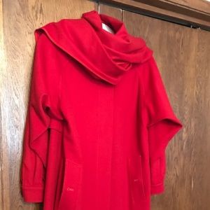 Original Burberry of London red wool coat.